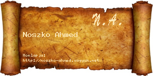Noszko Ahmed névjegykártya